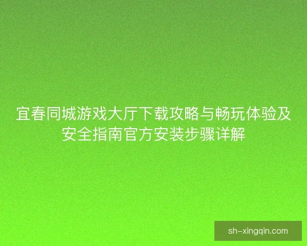 宜春同城游戏大厅下载攻略与畅玩体验及安全指南官方安装步骤详解